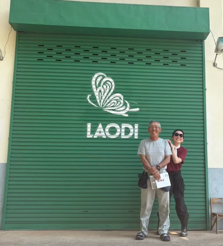 Mika Tanimoto, owner of Bar Little Happiness, with Ikuzo Inoue of LAODI Distillery, sharing their passion for social contribution and rum making."