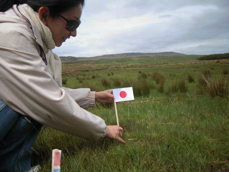 apanese Whisky Expert Mika Tanimoto at Laphroaig Distillery in 2009, claiming her one square foot of land on the Isle of Islay.