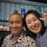 Japanese Whisky and Rum Expert Mika Tanimoto with CEO Mr. Sihata and Mr. Inoue at LAODI Distillery, celebrating their partnership."