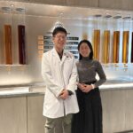 apanese whisky expert Mika Tanimoto with the Chief Blender of Saburomaru Distillery in the private blending sanctuary, discussing the 'Amber Puzzle' of Japanese whisky.