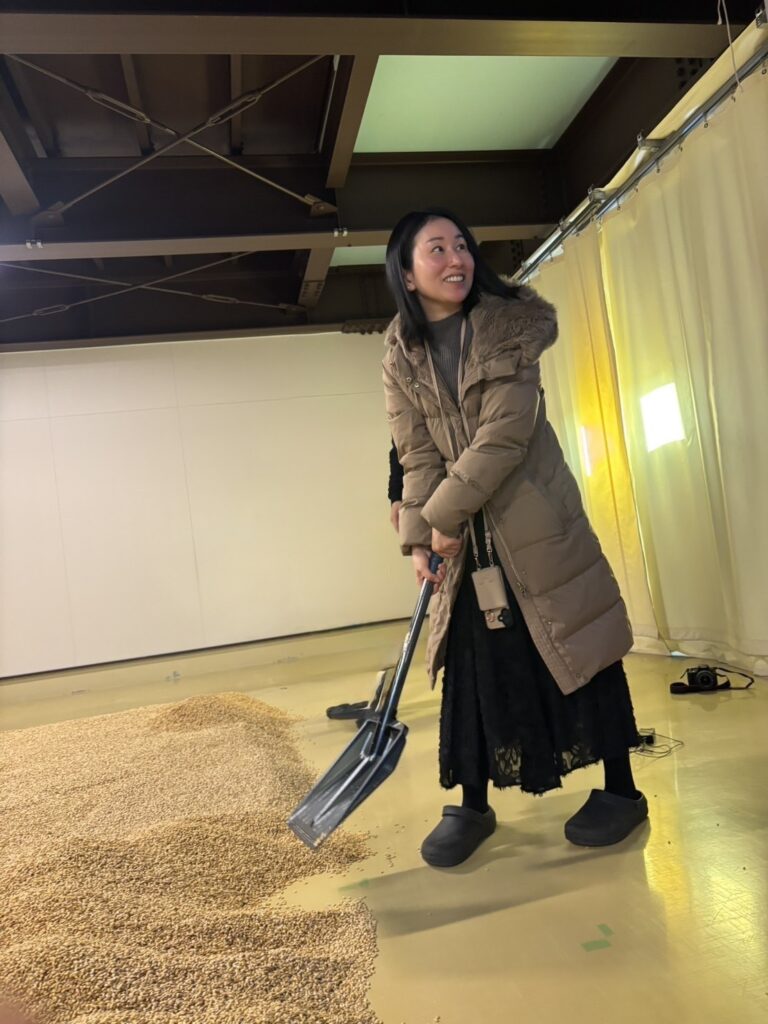 The owner of Bar Little Happiness in Hiroshima is floor malting at Chichibu Distillery.