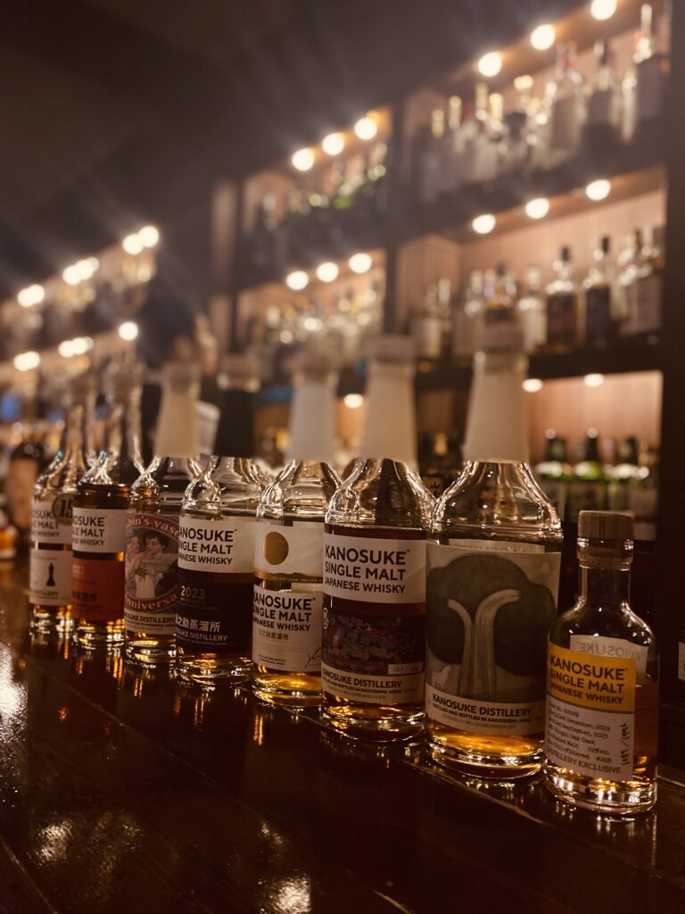 Kanosuke Single Malt Japanese Whisky bottle showcasing the distillery's craft.